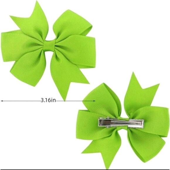 40 Color Pieces Hair Bows Clips Girls Pigtail Bows - Picture 2 of 3